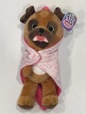 Kipp Brothers 10” Snug Buddies Brown Puppy Dog with Security Blanket Plush