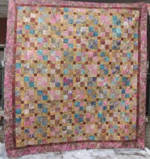 Pathway Patch Batik Quilt 100x108