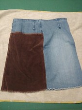 route 66 denim and corduroy skirt Size 12 Hippy Chic stretch fit