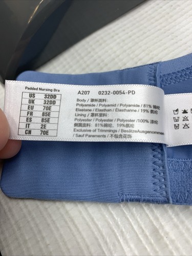 Gratlin Women's Underwire Nursing Bras Support Full Coverage A207 Blue Size 36C - Picture 4 of 6