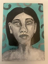 Original Acrylic Outsider Art 5x7 painting - “Nobody Can Hurt Me, Without My Per