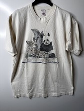 Animal Lover Shirt Panda Dolphin Jaguar White T Shirt Short Sleeve Size Cl