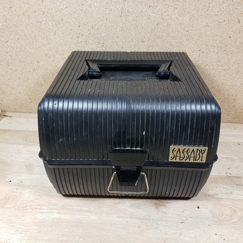 Vintage Sassaby Black Train Case Makeup Organizer Caboodle Storage eBay