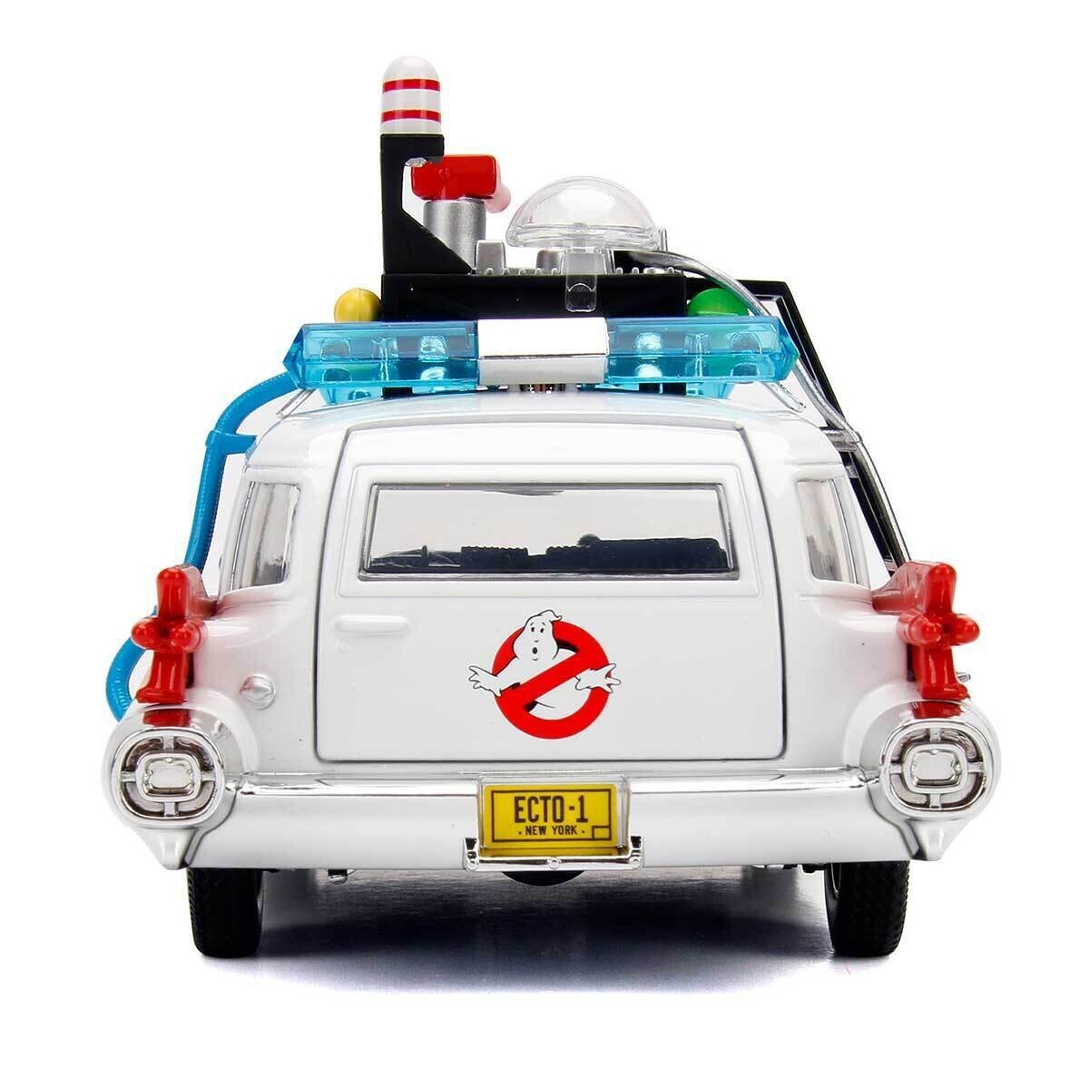 Modello Pressofuso JADA Ghostbusters ECTO-1 Cadillac 1:32 – Bianco – Hollywood Rides