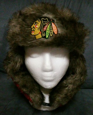 blackhawks trapper hat