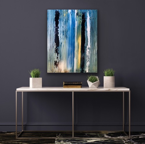 Peinture abstraite sur toile, art mural, peintures originales, décoration intérieure, beaux-arts - Photo 4 sur 7