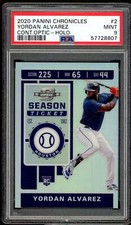 Yordan Alvarez Rookie Card 2020 Panini Chronicles Contenders Optic Holo #2 PSA 9