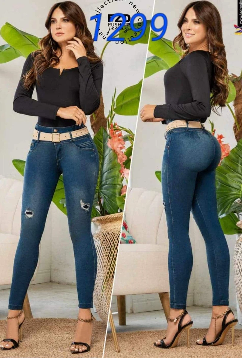 JEANS COLOMBIANOS F1299 Authentic Colombian Push Up Jeans, Jean Levanta cola