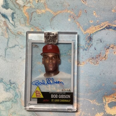 2020 Topps Clearly Authentic Bob Gibson Auto /50 On Card Autograph HOF 