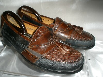Mezlan Santa Cruz Woven Leather Tassel Loafer Two-Tone Size 11M Made in Spain Mezlan Santa Cruz Woven Leather Tassel Loafer Two-Tone Size  main image 3