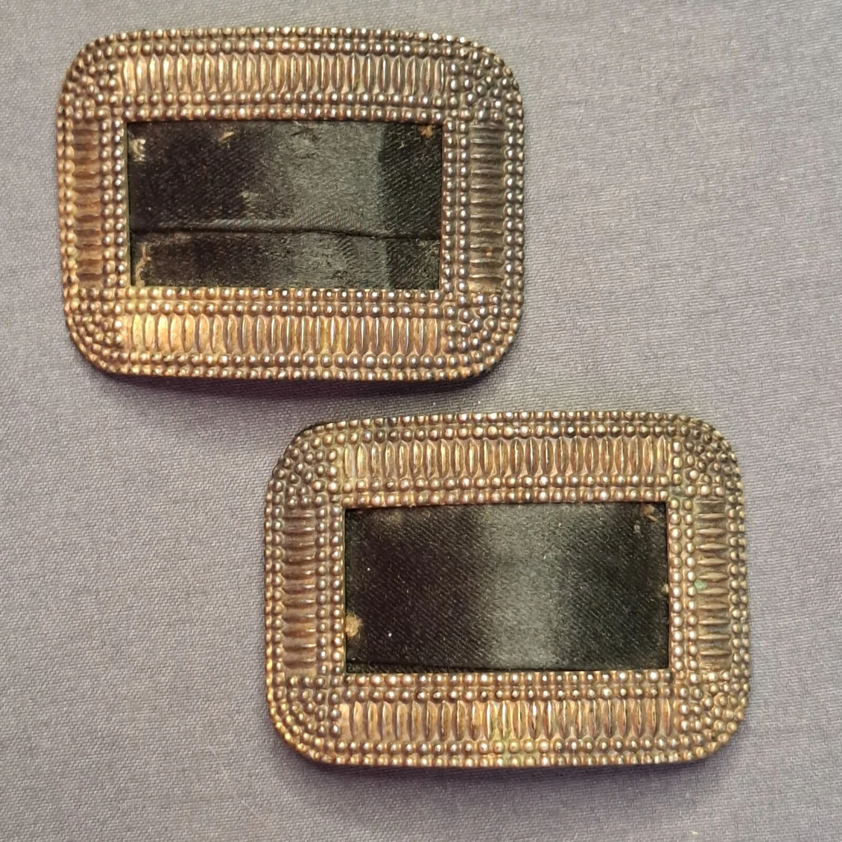 Mini Boucles De Chaussures De Poupée Anciennes (XIXe-1900) – 2,2 Cm, Métal Et Verre