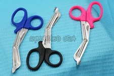 3 PARAMEDIC UTILITY BANDAGE TRAUMA EMT EMS SHEARS SCISSORS 5.5"-BLUE-BLK-PINK