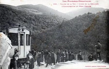 CPA 66 VALLEE DE LA TET LIGNE DE LA CERDAGNE L'INAUGURATION AU PONT GISCLAR( TRA