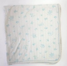 Vintage Carters Classics Baby Blanket Nursery Rhymes White and Blue