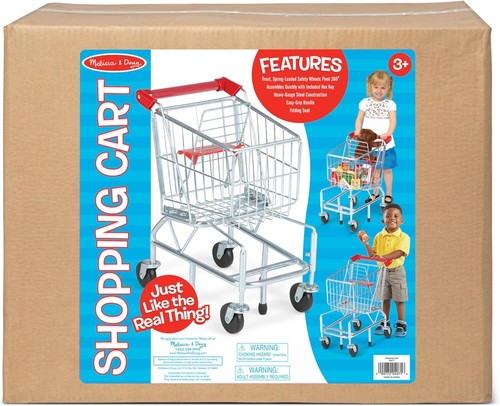 Toy Shopping Cart With Sturdy Metal Frame - Toddler Shopping Cart - Picture 3 of 9