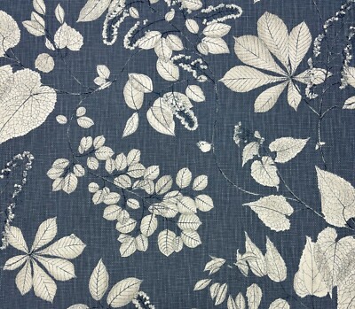 P KAUFMANN ARBORETUM SLATE GRAY BUTTERFLY BASKETWEAVE COTTON FABRIC BY YARD 54''W