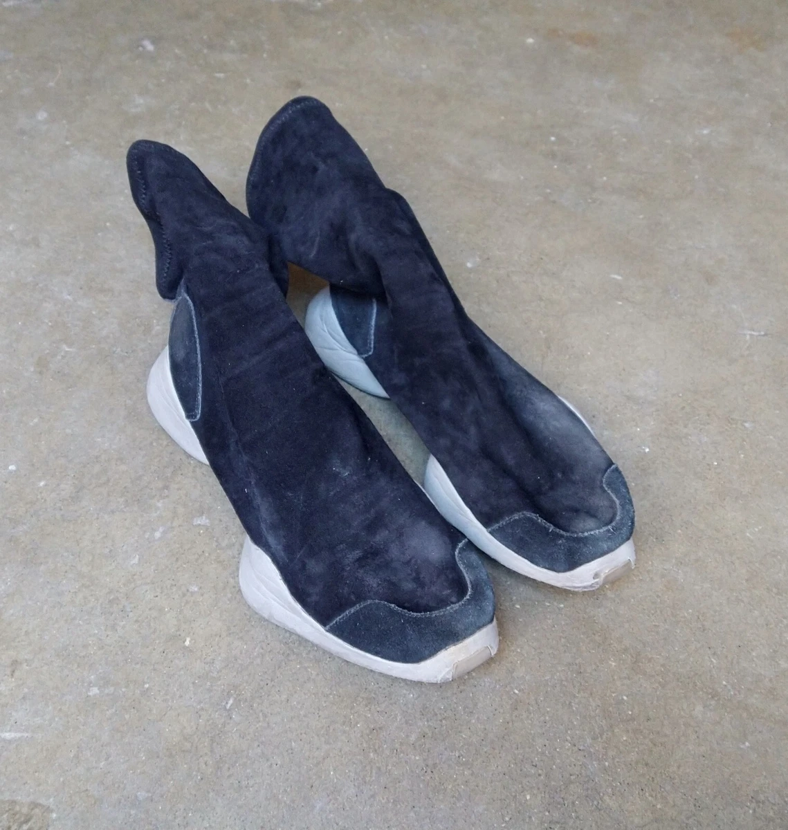 Rick Owens Sock Sneakers Men's Size 10 43 Black Suede Gray