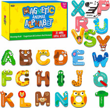 Large Size Magnetic Letters Cute Animal Alphabet ABC Magnets for Fridge Colo...