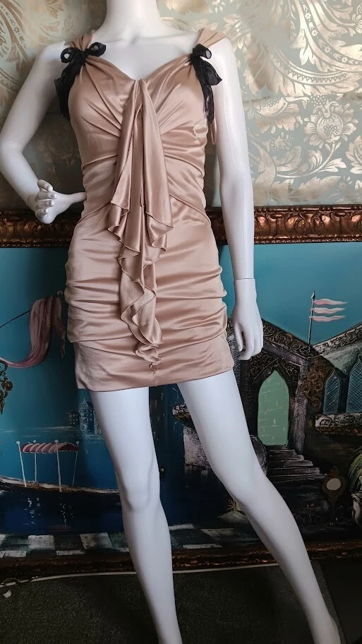 Mini robe Gucci rose doux Made in Italy taille US 2 XS manches froncées