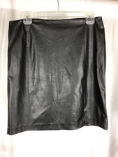 Vintage David Paul Black Pleather Vegan Leather PVC Pencil Skirt