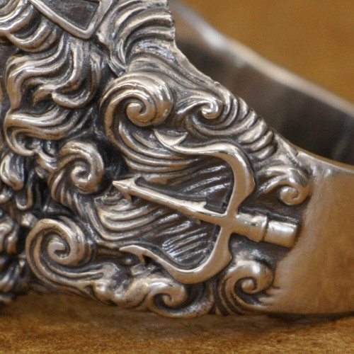 Poseidon Trident 925 Sterling Silver Ring King of Sea Punk Jewelry TA416 US 7~16 - Picture 5 of 31