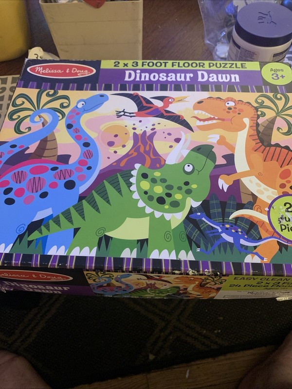 Melissa & Doug Dinosaur Dawn Jumbo Jigsaw Floor Puzzle Complete