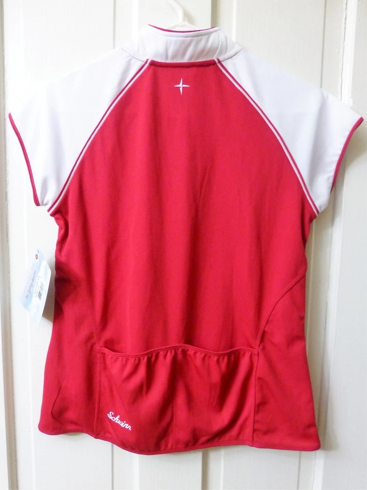 GRANDE Mujer Schwinn Pro Rojo y Blanco Ciclismo Jersey Bolsas con Cremallera Bicicleta Bicicleta Foto 4 de 4