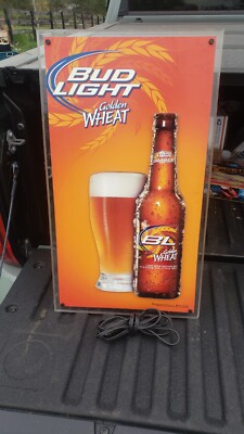 Bud Light Golden Wheat Beer 3D Illuminated Sign | eBay