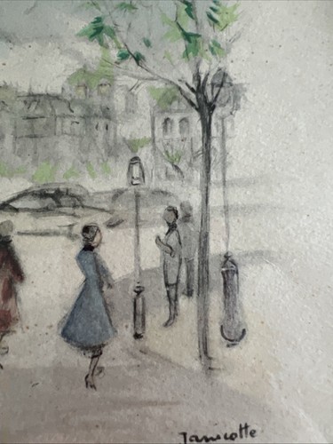 Vintage Paris Arc Triumph Print by Janicotte; Hand Colored & Labeled; Charming!! - Picture 7 of 24