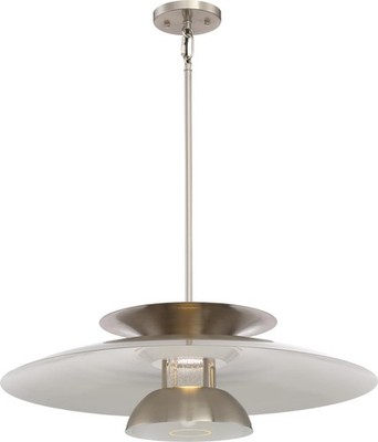 Nuvo 62/618 - Atom Large LED Pendant with Seeded Glass - Brushed Nickel