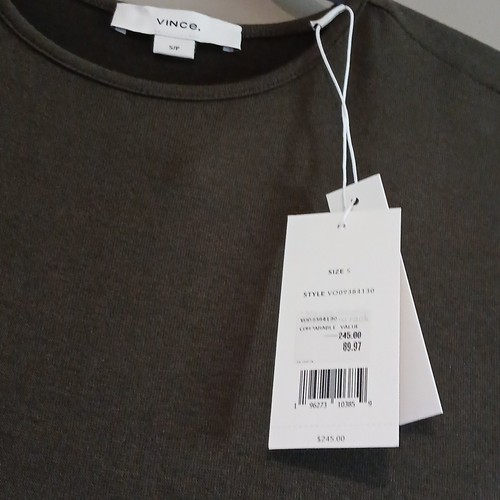 Maxi Vestido Vince Verde Oscuro Talla SP NUEVO CON ETIQUETAS - Imagen 5 de 15