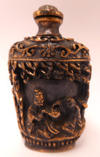 VINTAGE  ORNATE COPPER METAL CHINESE SNUFF SCENT BOTTLE