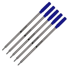 5 Pack - Ballpoint Refill to Fit Cross Ballpoint Pens, Medium Point, Soft Rol...