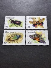 TIMBRE VANUATU PAPILLONS FAUNE ANIMAUX N°797/800 NEUF ** LUXE MNH 1988 