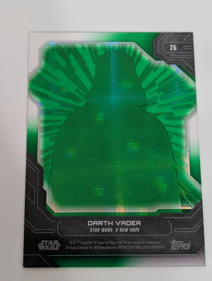 2024 Topps Star Wars High Tek #26 Darth Vader Green Diffractor 03/10  - Image 3 of 3