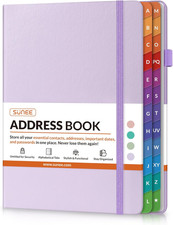 Address Book with Colorful Alphabetical Tabs, Address Notebook Organizer for Rec