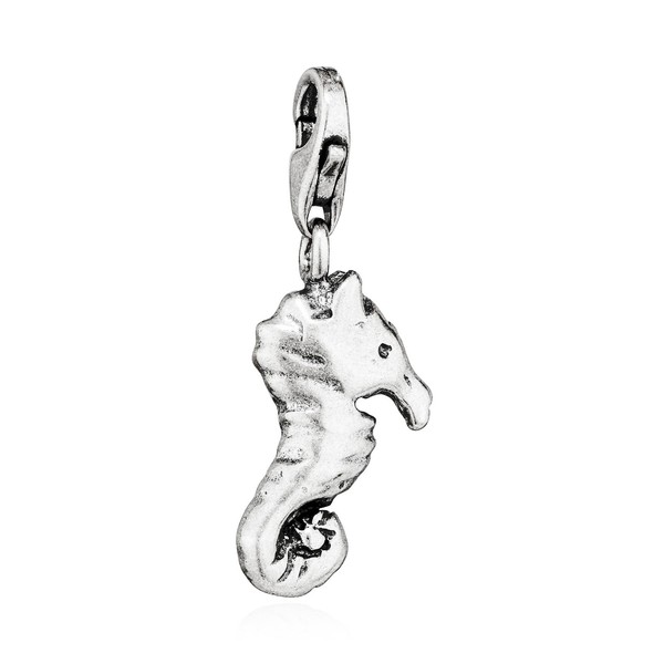 Charm-AnhäNger Seepferdchen 925 Silber Antik 18X9Mm SilberanhäNger Amulett-image