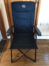 TIMBER RIDGE Camping Chair Oversized Reclining Foldable High Back Padded - Blue
