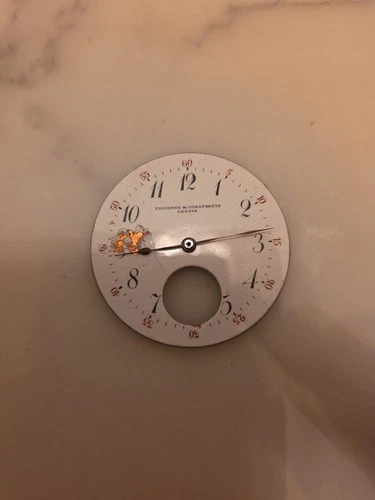 Antique Vacheron Constantin Pocket Watch Enamel Dial And Hands Damaged