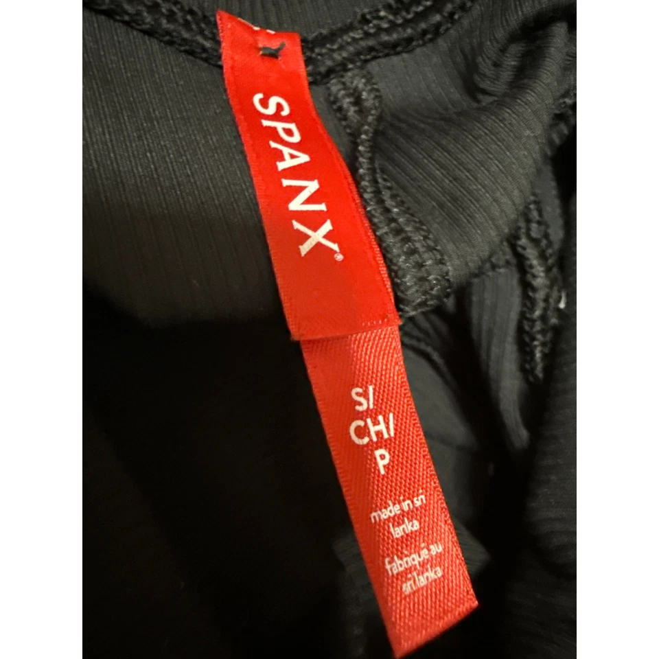 Body ajustado elástico cuello alto negro manga larga Spanx para mujer talla S Foto 3 de 3