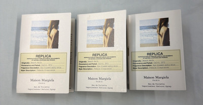 Lot of 3 Maison Margiela Replica Beach Walk 1.2ml EDT Spray Fragrance Samples