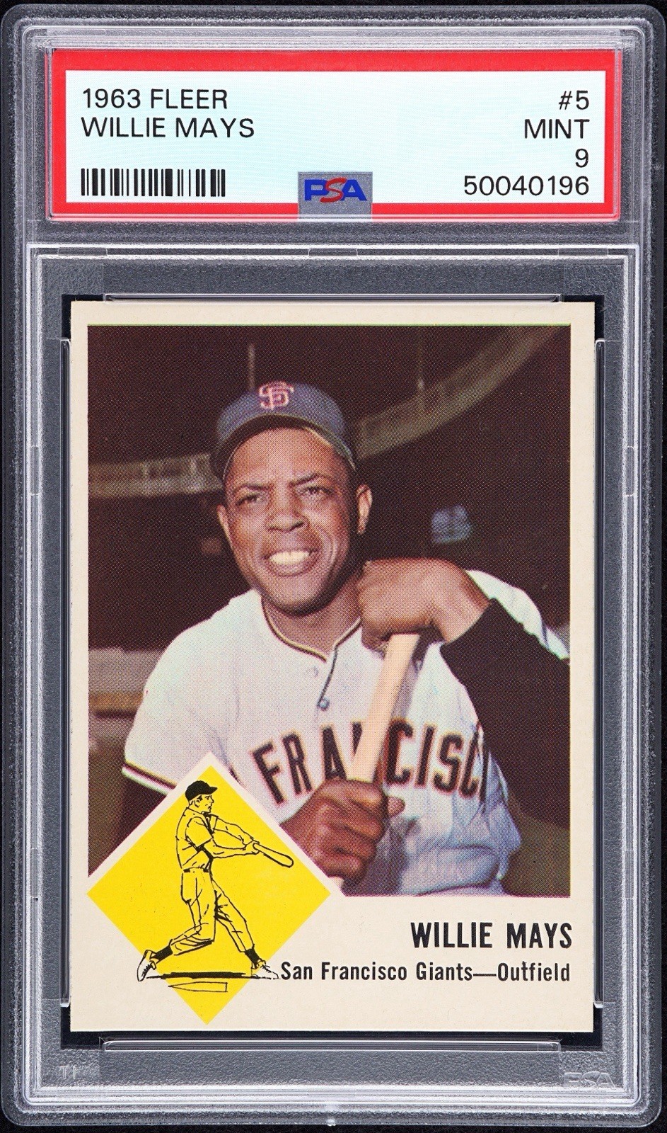 Willie Mays 1963 Fleer #5 PSA 9 Mint 🐐💎💥 HOF