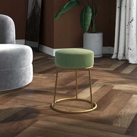 Samt Hocker Rund Senfgelb Polsterhocker Sitzhocker Wohnzimmer