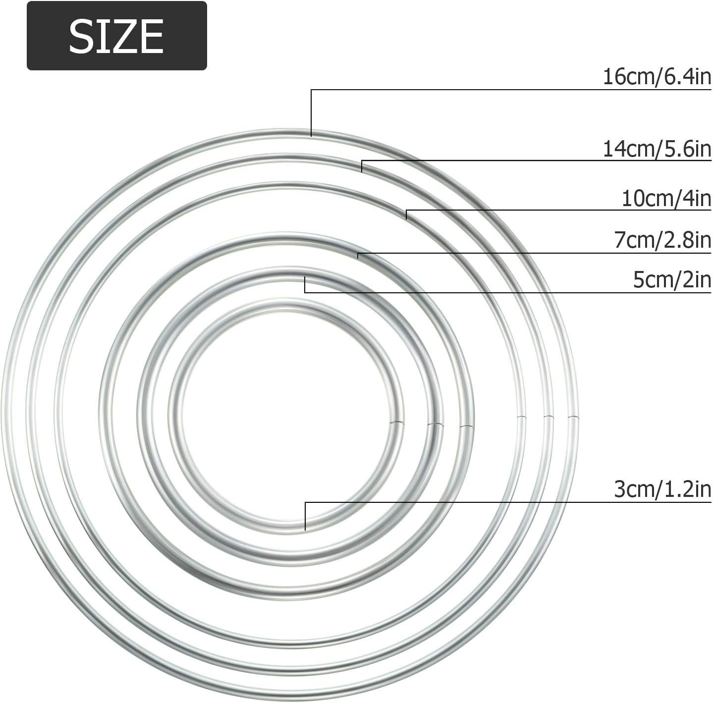 Metal Rings Hoops Metal Dream Catcher Macrame Steel Craft Rings Floral Hoop for