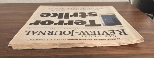 LAS VEGAS REVIEW JOURNAL 9/11 World Trade Center Attack Full Newspaper GOOD COND - Picture 6 of 10