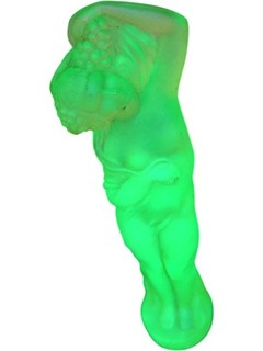 Vintage Uranium Glass Art Deco Figurine Glows Under UV Light 23cm Tall