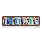 Vintage Drinking Zone Wall Decor Bar Street Signs Metal Tin Signs 16 x 4 Inches