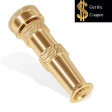 12380 Brass Adjustable Twist Water Hose Spray Nozzle with Powerful Water Stream