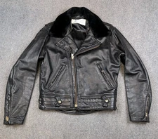 Vintage Lancer Leathers Moto Jacket Removable collar Men's Large Custom 
