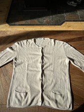Beige Chanel Vintage 1990s Cashmere Cardigan, Pre Owned Good Condition Size 40